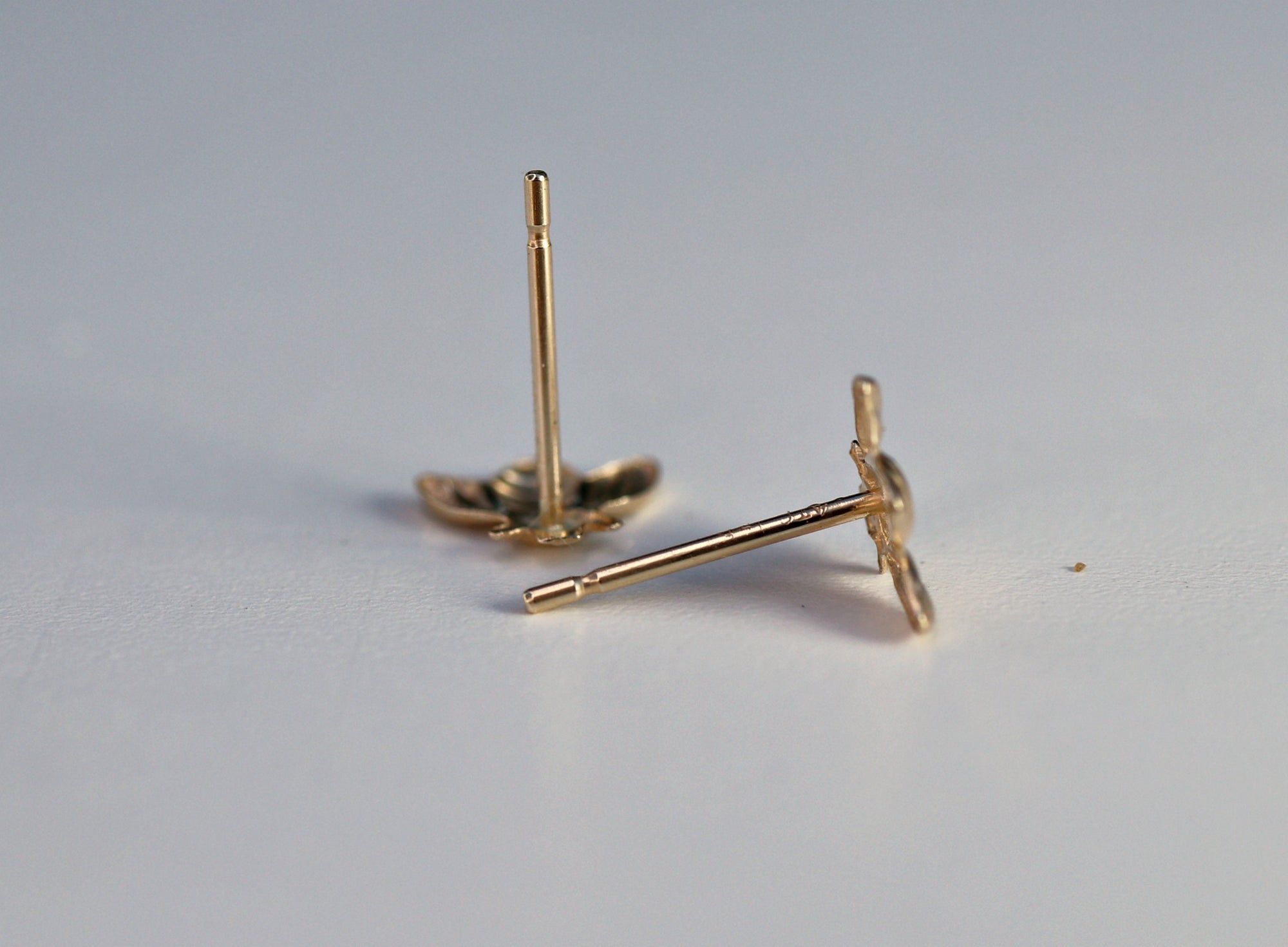 14k Gold Bee Stud Earrings