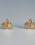 14k Gold Bee Stud Earrings