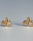 14k Gold Bee Stud Earrings - Melt'm Jewelry