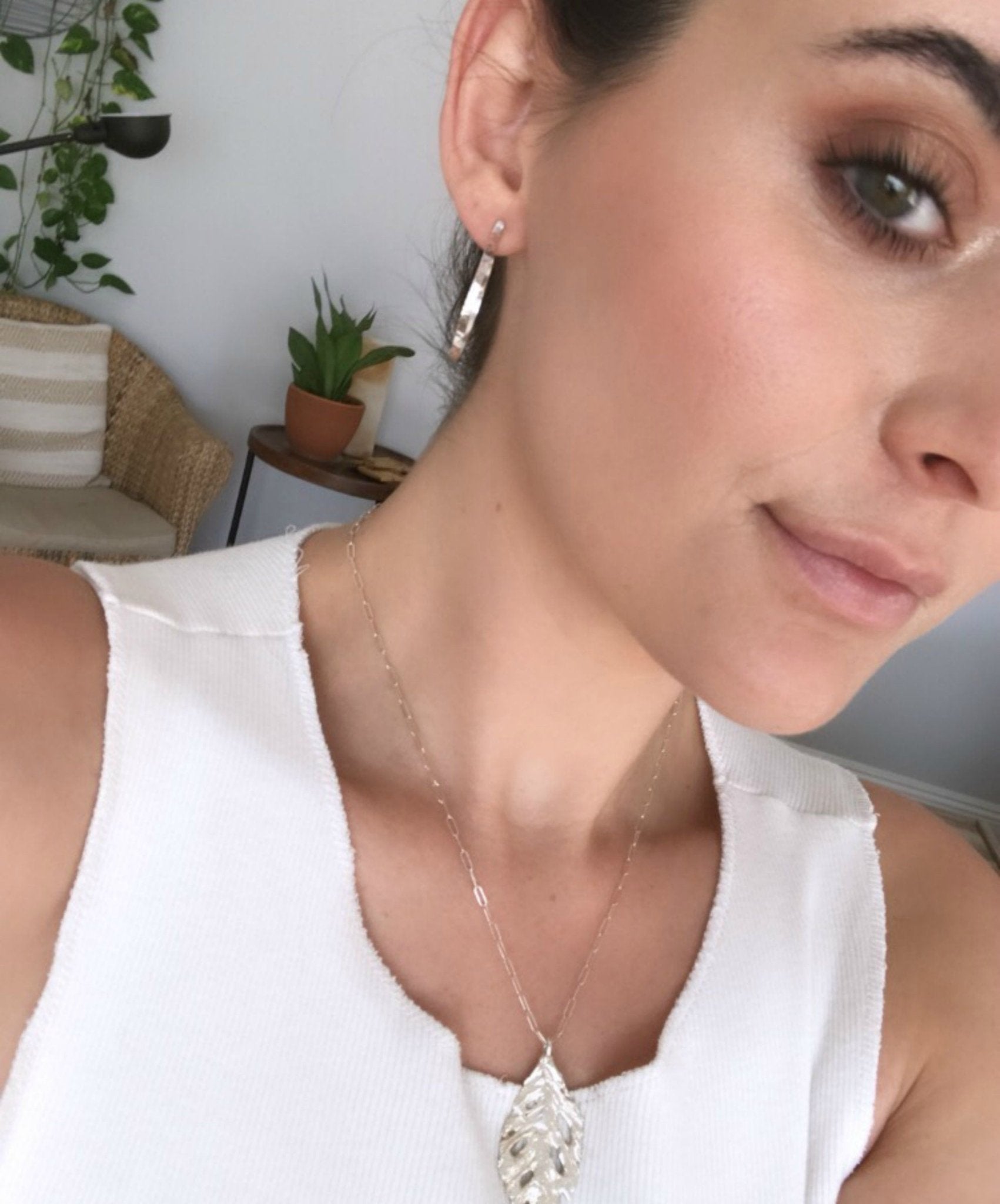 Lightweight 1 Inch Silver Hoop Earrings - Melt'm Jewelry