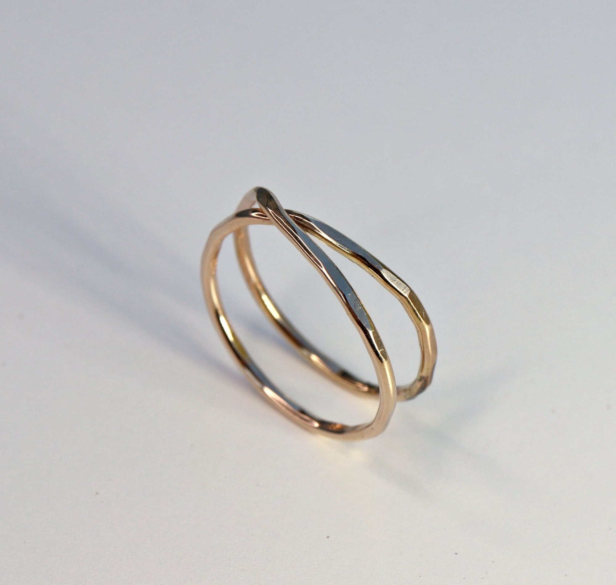 Wrap Around Ring, Hammered Open Ring