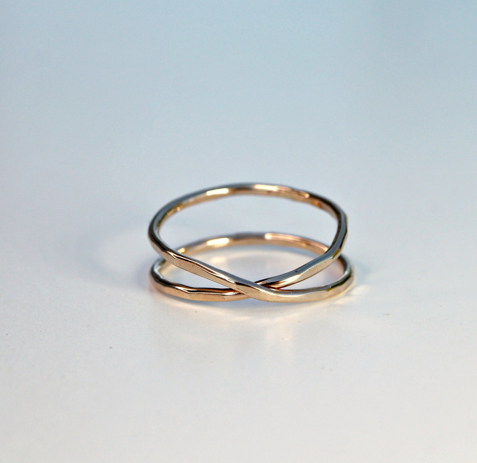 Wrap Around Ring, Hammered Open Ring