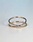 Gold X Ring, Gold Wrap Ring, Gold Filled Criss Cross Ring