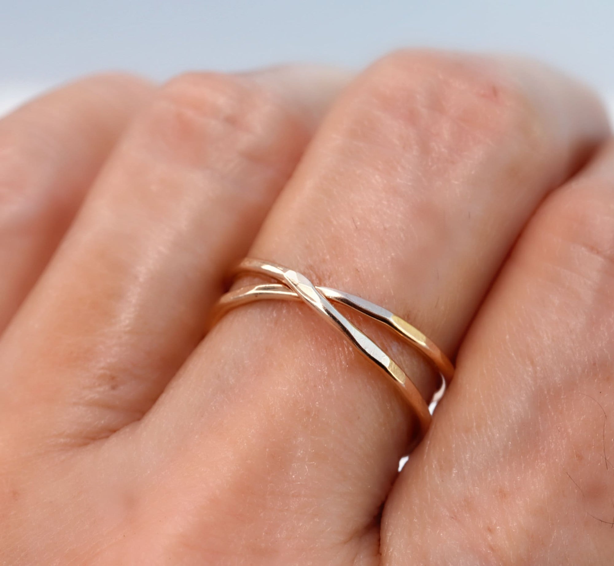 Wrap Around Ring, Hammered Open Ring