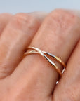 Gold X Ring, Gold Wrap Ring, Gold Filled Criss Cross Ring