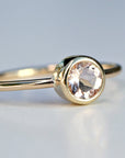 14k Gold Morganite Ring, Blush Gold Engagement Ring