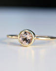 14k Gold Morganite Ring, Blush Gold Engagement Ring