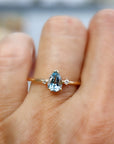 Diamond & Pear Aquamarine Engagement Ring in 14k Gold - Melt'm Jewelry