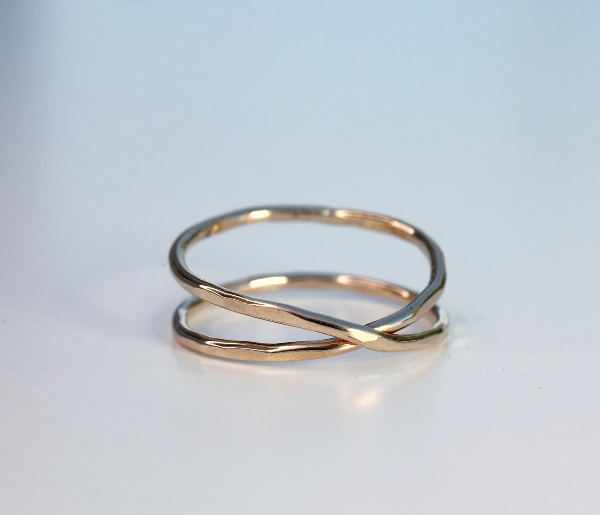 Wrap Around Ring, Hammered Open Ring