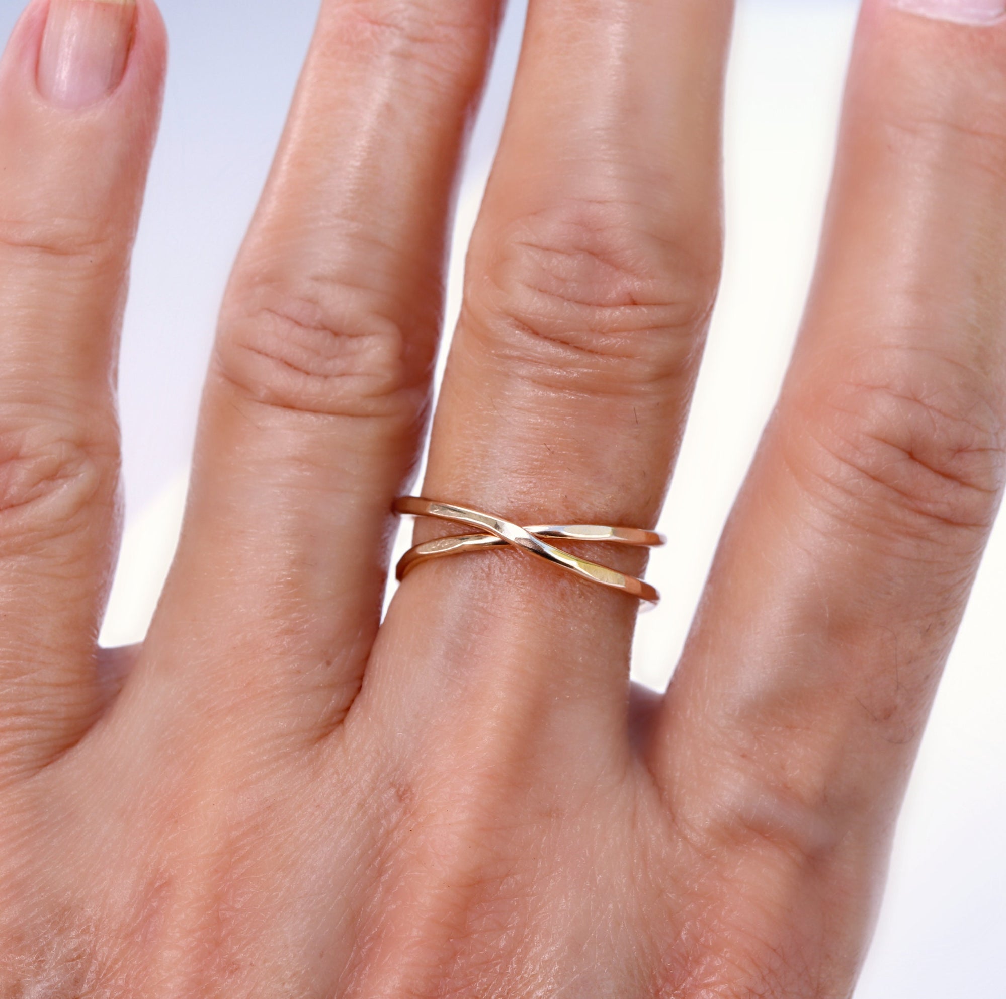 Gold X Ring, Gold Wrap Ring, Gold Filled Criss Cross Ring