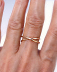 Gold X Ring, Gold Wrap Ring, Gold Filled Criss Cross Ring