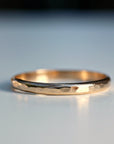 14k Solid Gold Plain Wedding Band Hammered - Melt'm Jewelry