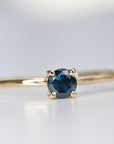 14k Gold Minimalist Blue Diamond Engagement Ring