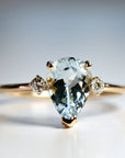 Diamond Pear Aquamarine Engagement Ring - Melt'm Jewelry