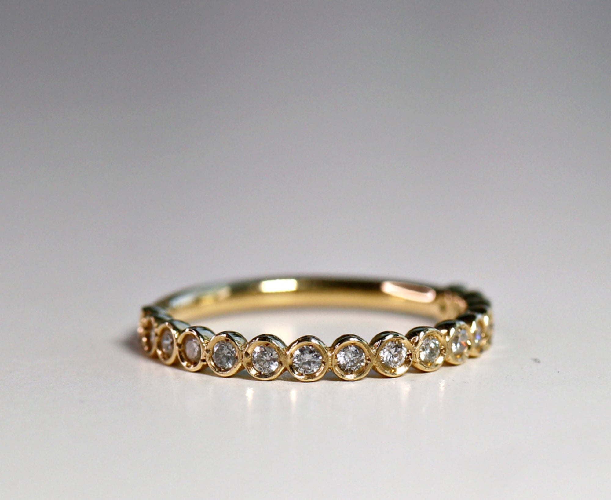 Eternity Ring 14k Yellow Gold, Half Eternity Band