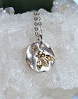 Bumble Bee Necklace Sterling Silver with Gold Filled Queen Bee