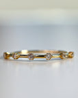 14k Solid Gold 6 Diamond Band Ring