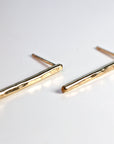 Hammered Gold Bar Stud Earrings