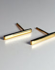 14k Solid Gold Bar Stud Earring