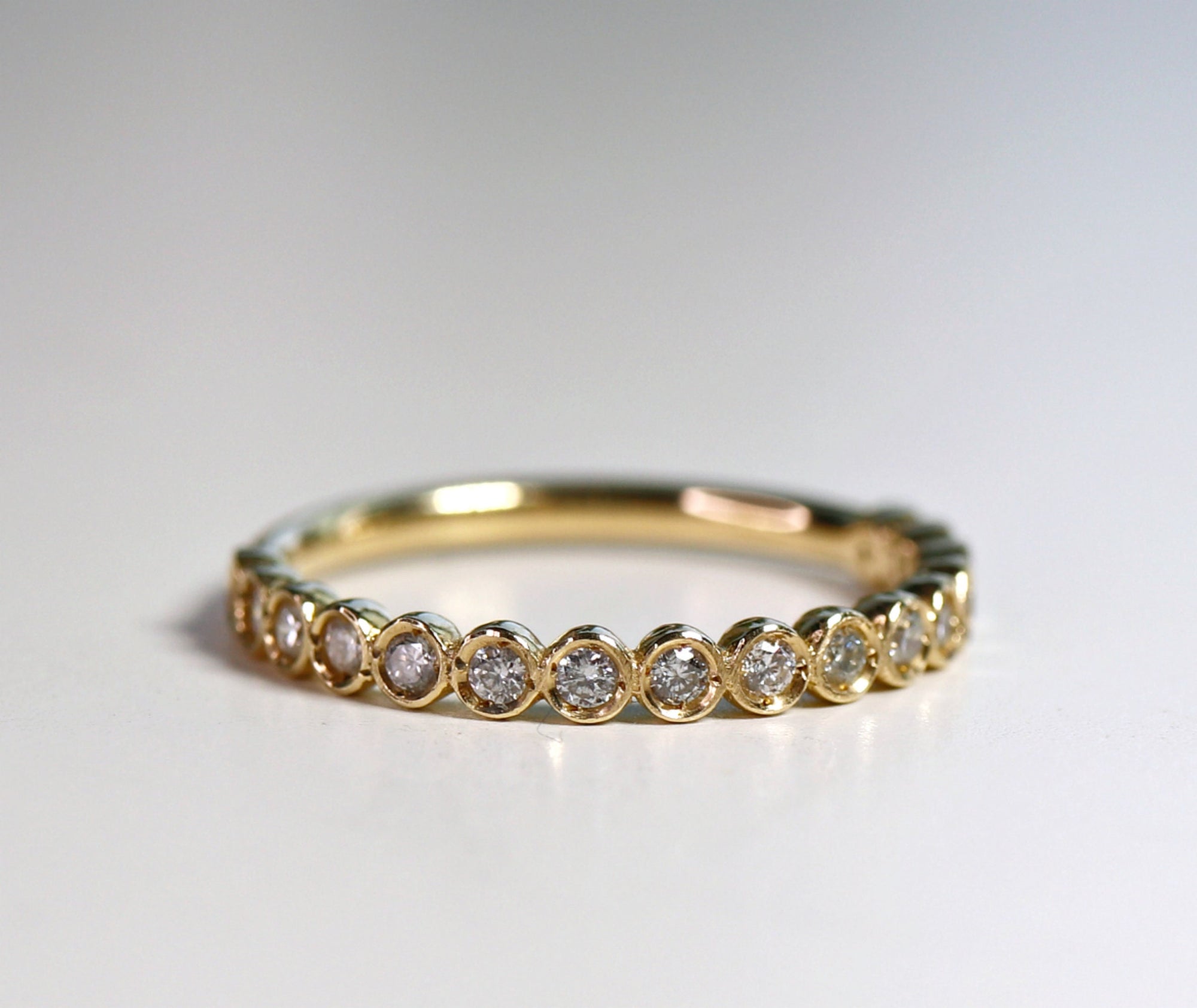 Eternity Ring 14k Yellow Gold, Half Eternity Band