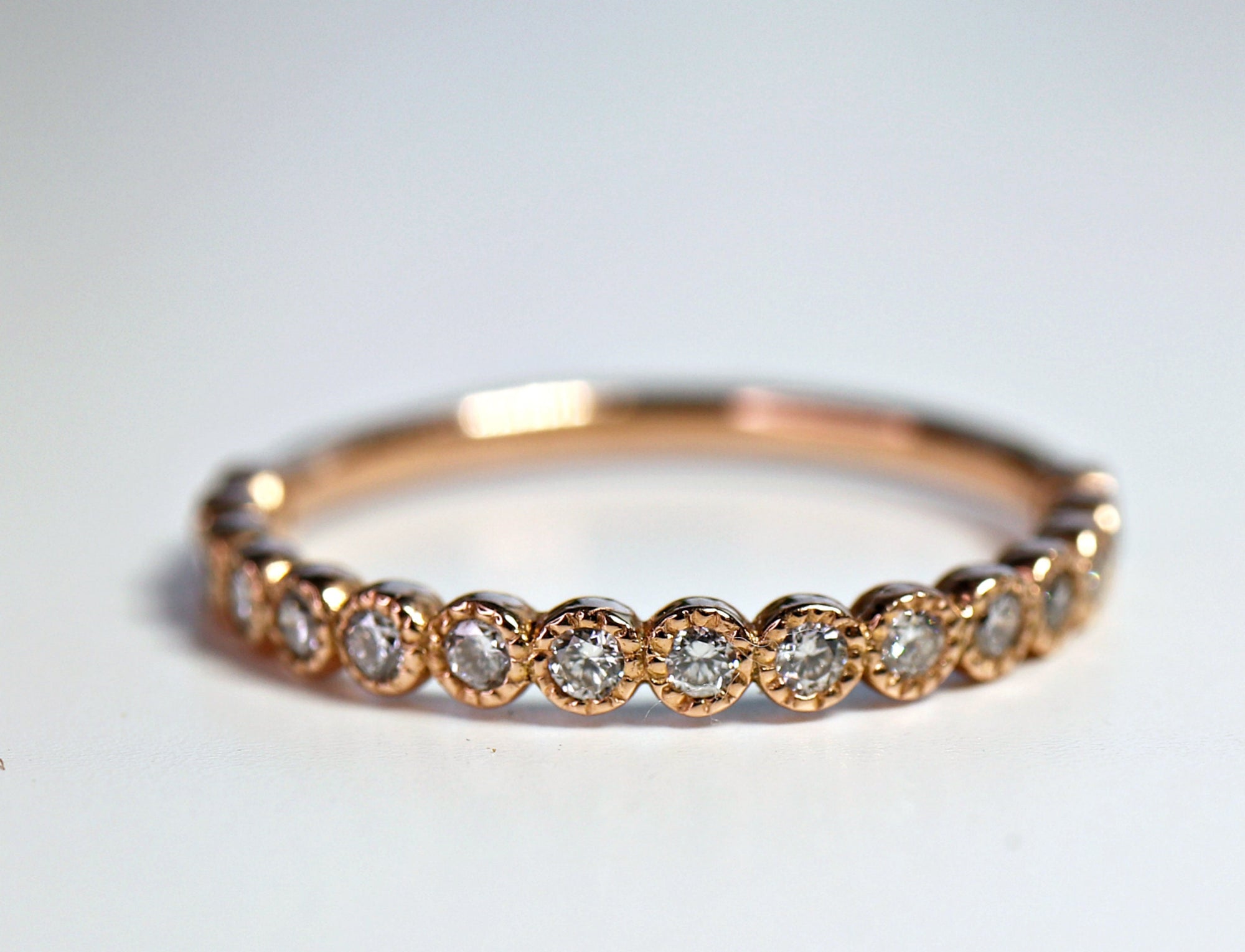 Eternity Ring 14k Yellow Gold, Half Eternity Band