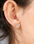 Trillion Blue Topaz Earrings 14k Gold, Gift For Her, Blue Topaz Stud Earrings - Melt'm Jewelry