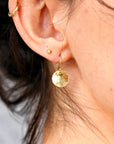 Hammered Gold Dangle Drop Earrings