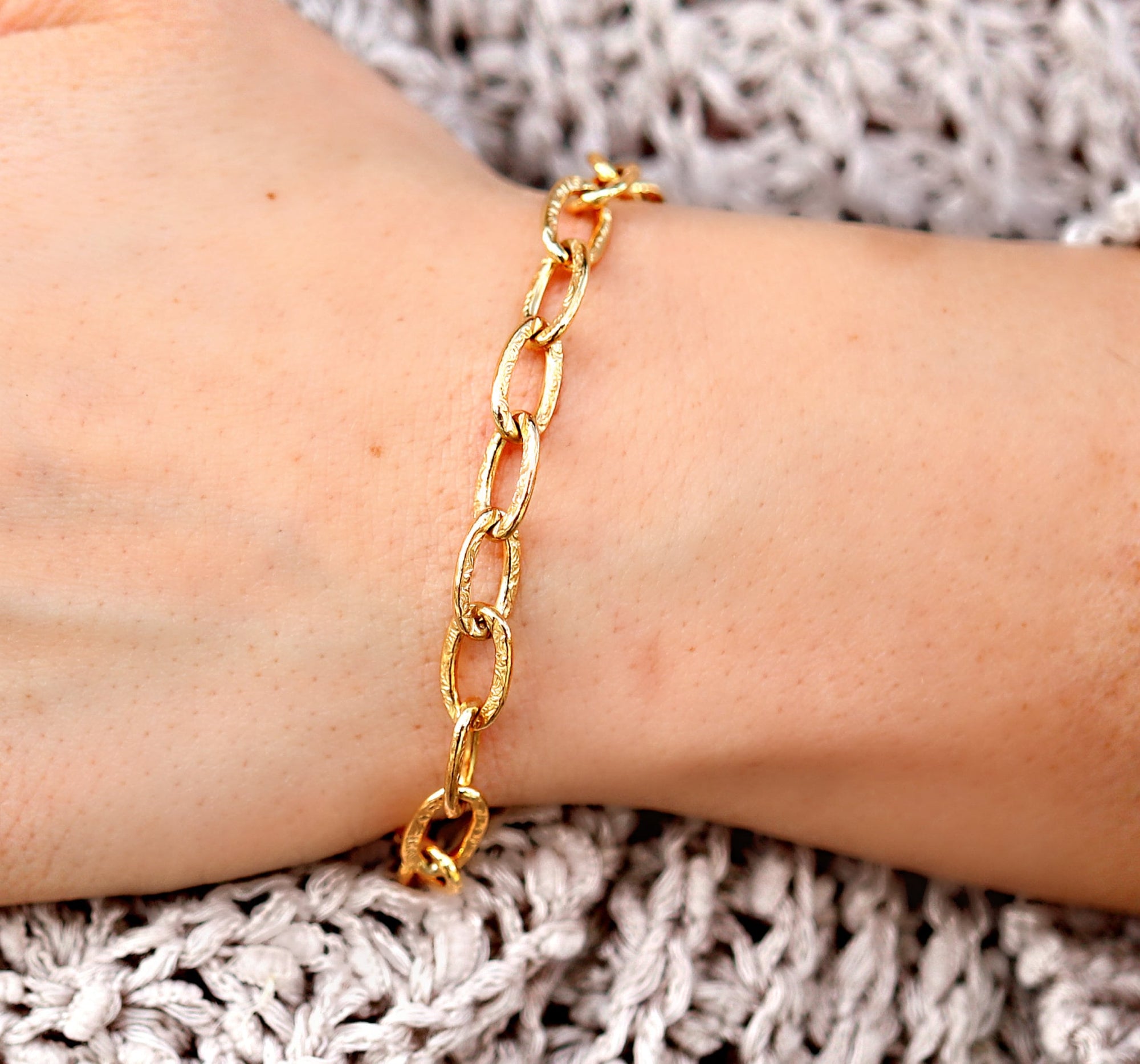 Gold Filled Chain Bracelet, Chunky Chain Bracelet