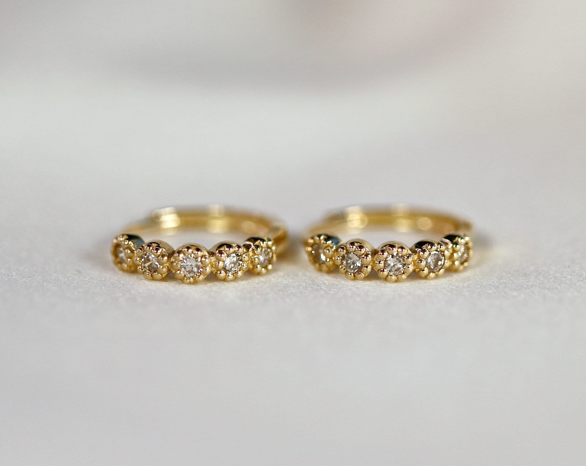 Gold Diamond Huggies (SINGLE or PAIR) - Melt'm Jewelry