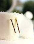 Hammered Gold Bar Stud Earrings - Melt'm Jewelry