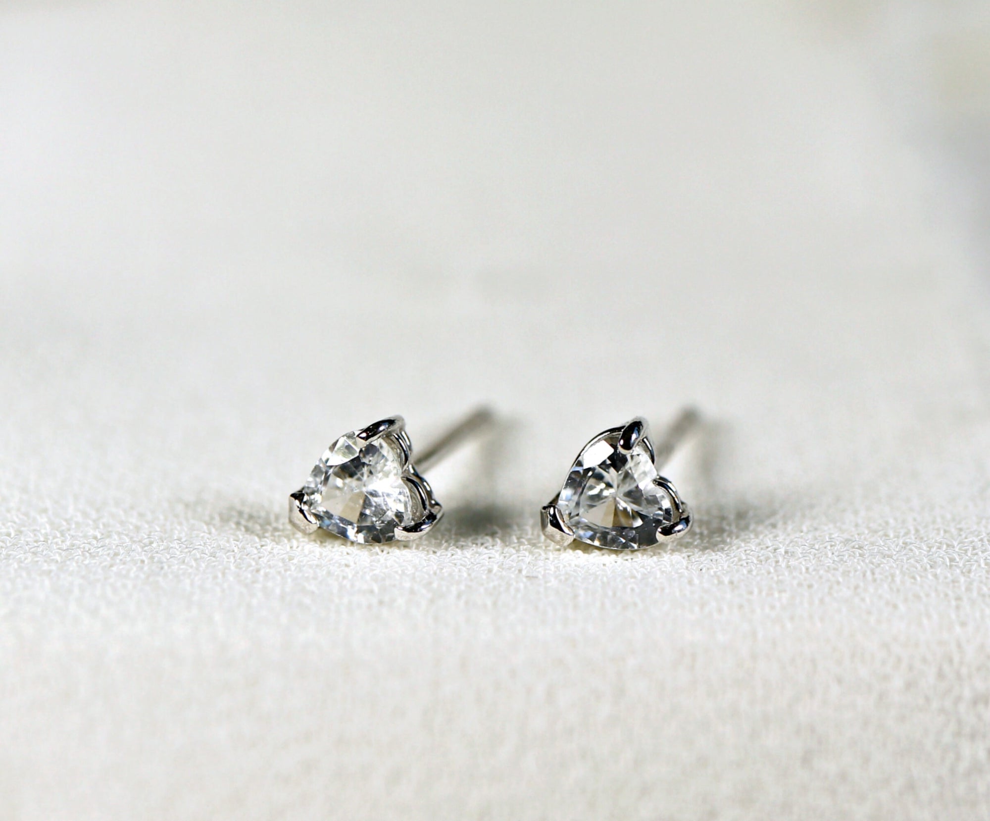 14k White Gold White Sapphire Earrings 14k Gold