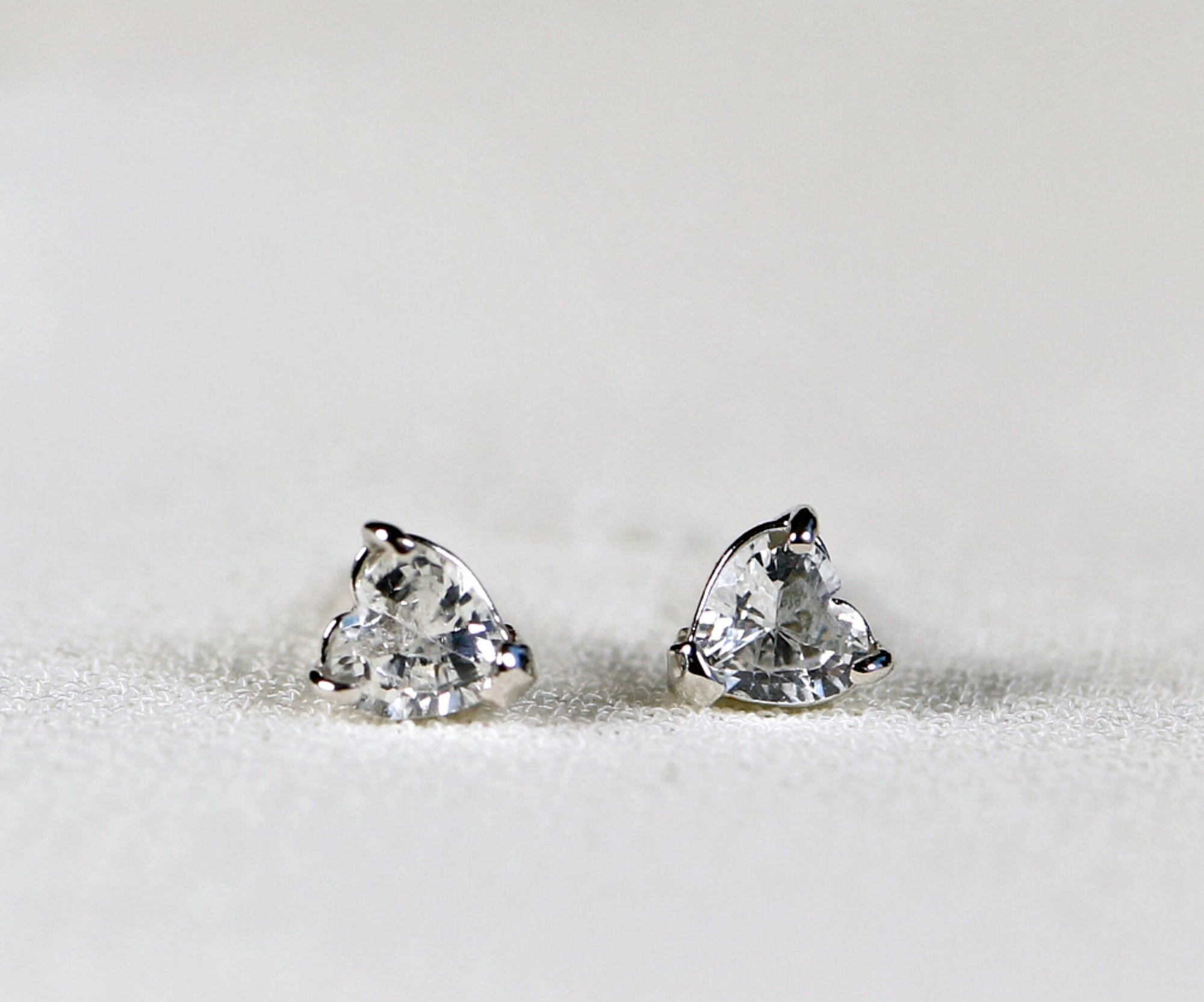 14k White Gold White Sapphire Earrings 14k Gold