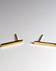 14k Solid Gold Bar Stud Earring