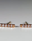 14K Gold Diamond Bar Earrings