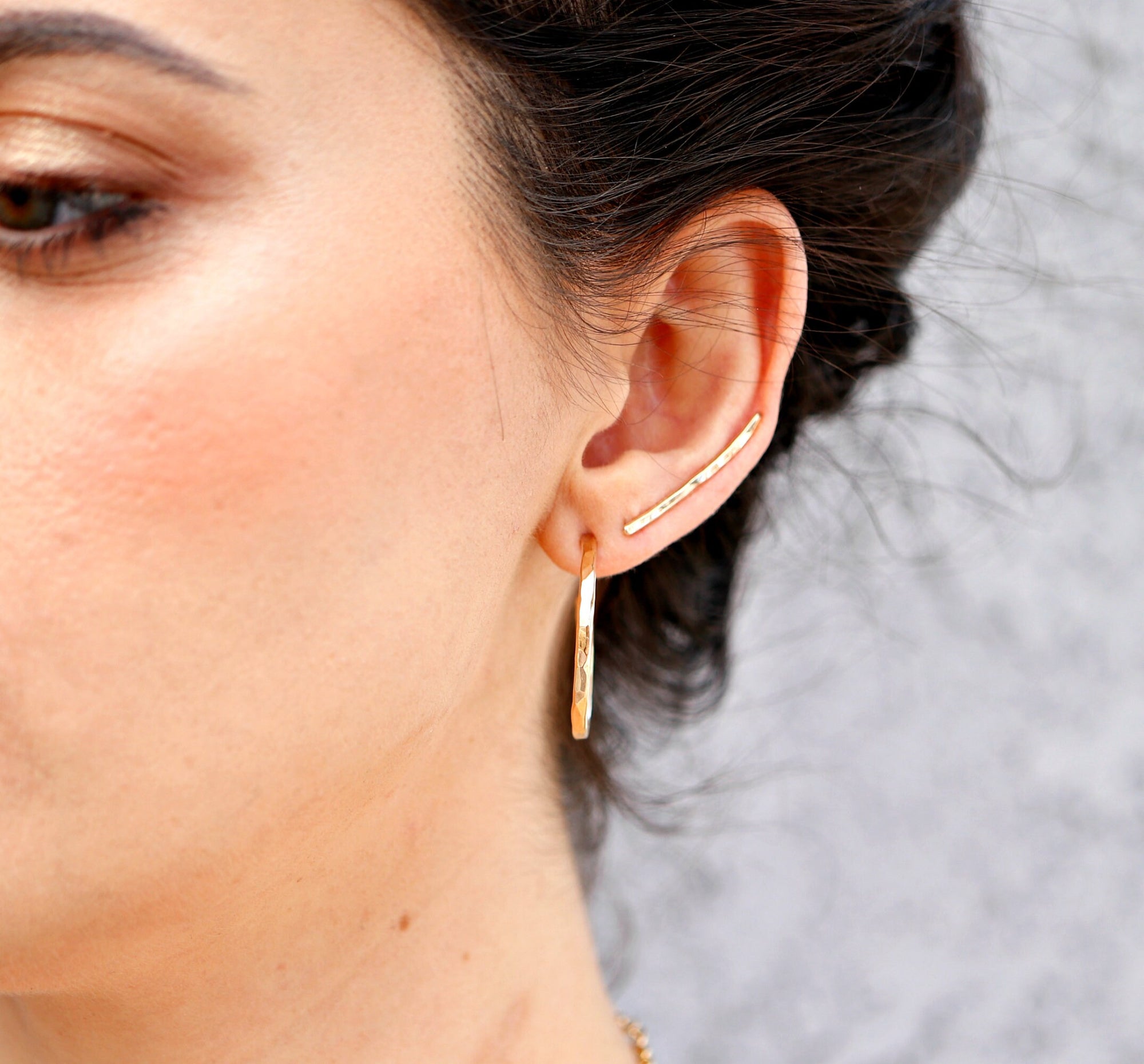 Thick Gold Hoop Earrings