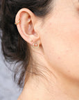 14k Hammered Gold Circle Stud Earrings - Melt'm Jewelry