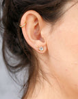 Trillion Blue Topaz Earrings 14k Gold, Gift For Her, Blue Topaz Stud Earrings - Melt'm Jewelry