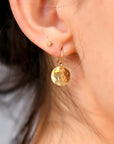 Hammered Gold Dangle Drop Earrings