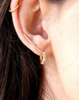 Gold Diamond Huggies (SINGLE or PAIR) - Melt'm Jewelry