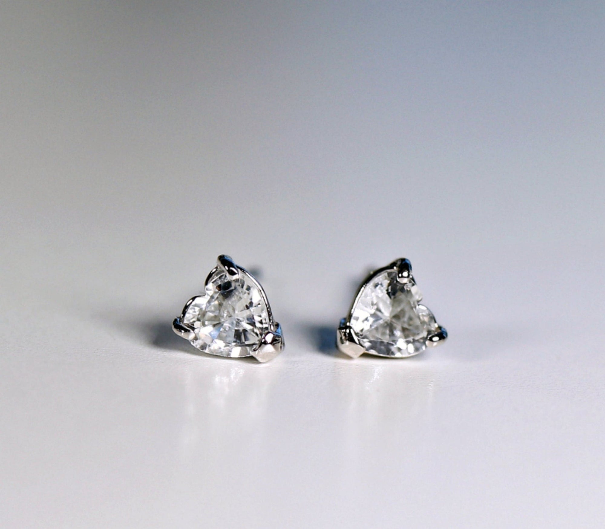 14k White Gold White Sapphire Earrings 14k Gold - Melt'm Jewelry
