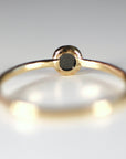 Rose Cut Salt and Pepper Diamond Ring Solid 14k Gold