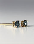 Blue Diamond Earrings 14k Gold