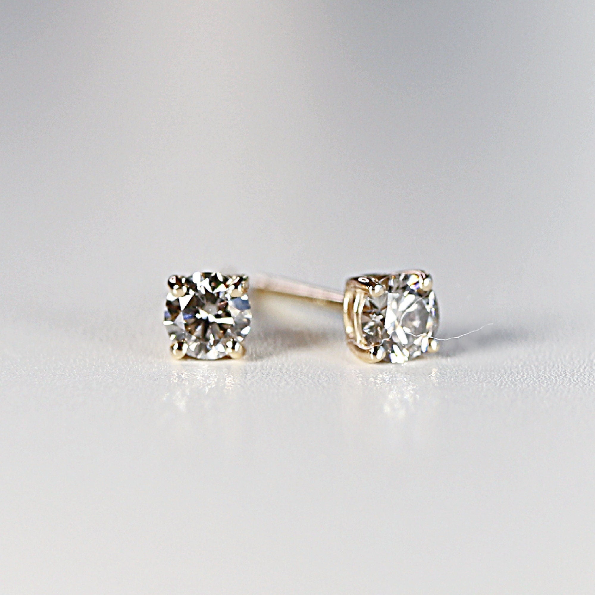 Grey Diamond Earrings 14k Gold - Melt'm Jewelry