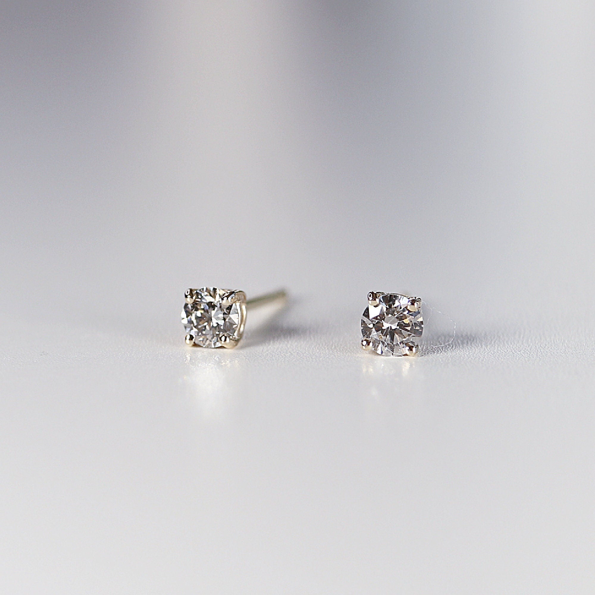 Grey Diamond Earrings 14k Gold