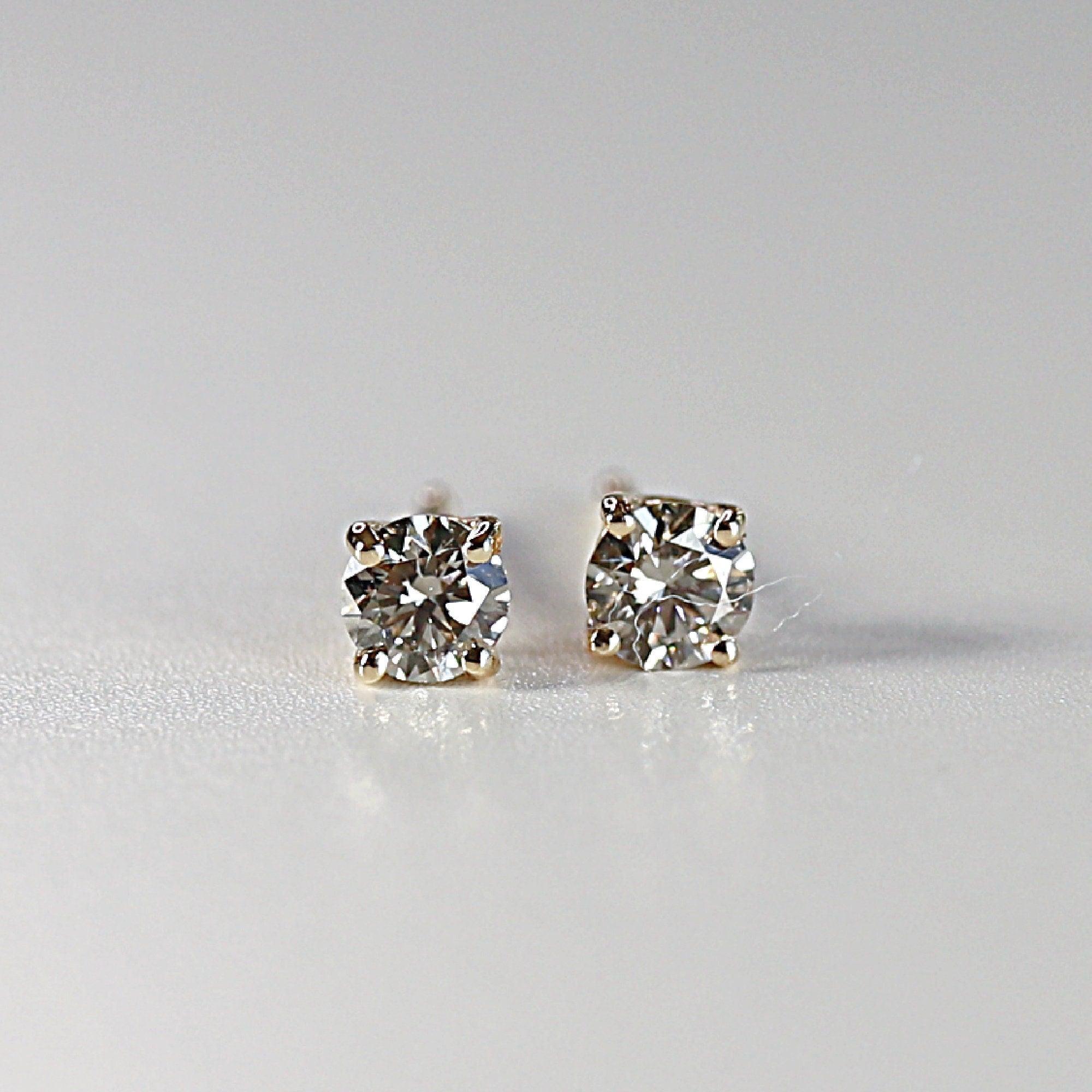 Grey Diamond Earrings 14k Gold