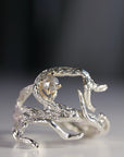 Salt and Pepper Diamond Twig Ring