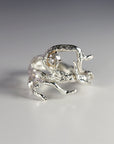 Salt and Pepper Diamond Twig Ring