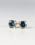 Blue Diamond Earrings 14k Gold