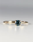 14k Gold Minimalist Blue Diamond Engagement Ring