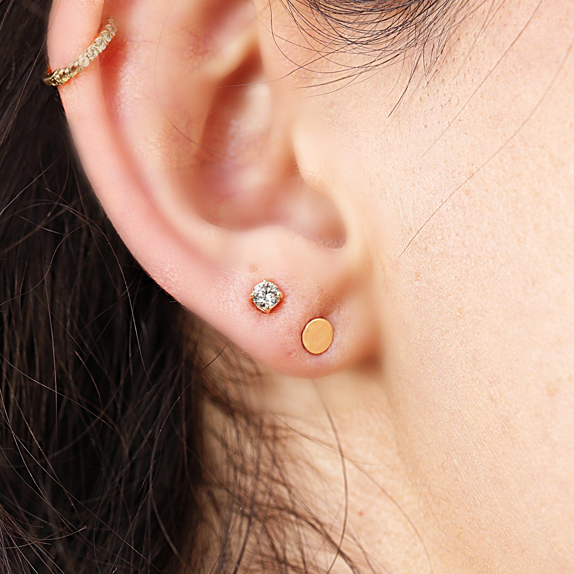 Grey Diamond Earrings 14k Gold - Melt'm Jewelry